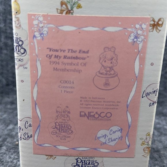 Precious Moments 1994 Membership figurine "You’re The End Of My Rainbow" - Picture 4 of 4
